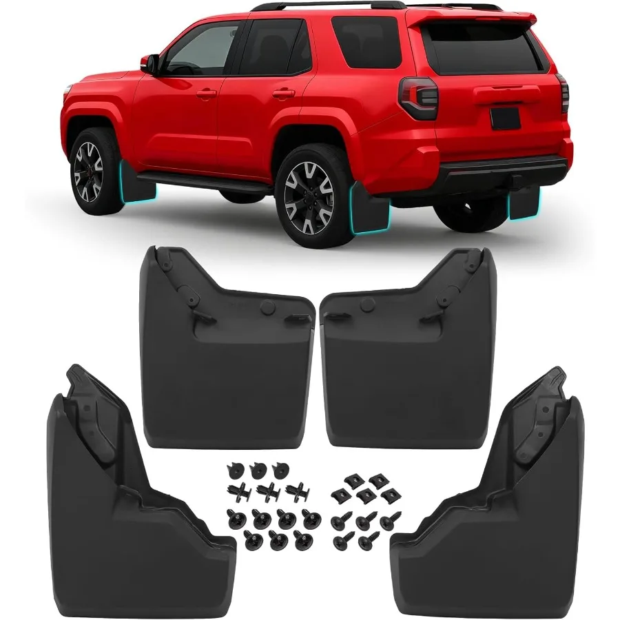 

Брызговики для 4Runner 2025 2026 Комплект передних и задних брызговиков, щитки для колес, панели, защита крыльев, аксессуары для бегунов 6-го поколения с