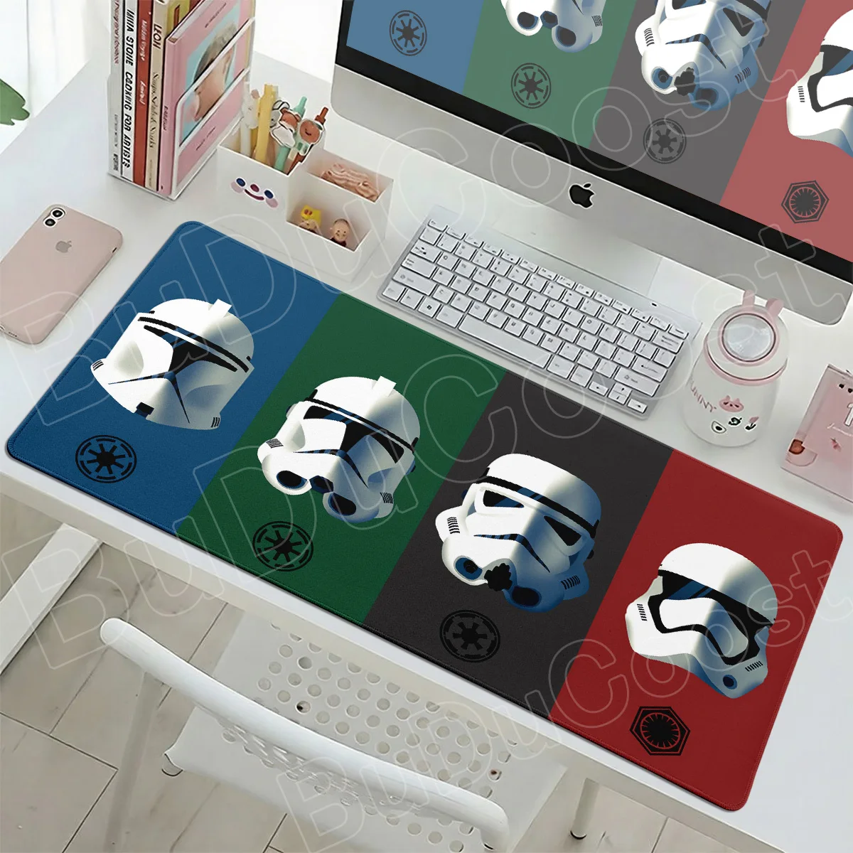 Alfombrilla de ratón para juegos de 30x60cm con borde cosido, alfombrilla de goma para teclado de ordenador, lavable, 30x80cm, alfombrilla de escritorio antideslizante de Star Wars para LOL CSGO