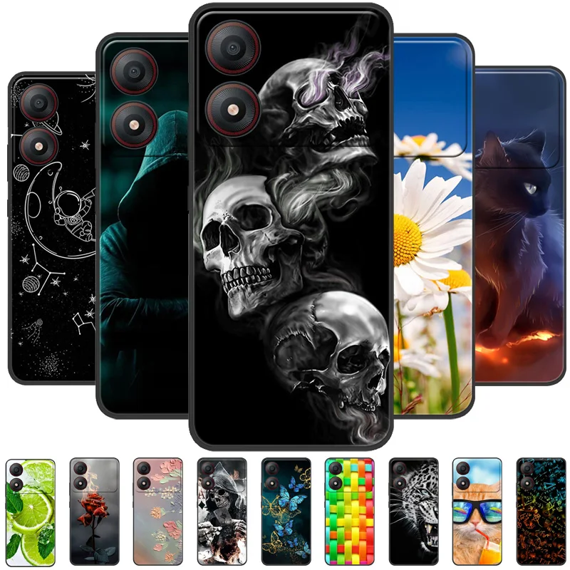 Para ZTE Blade A34 4G Funda negra parachoques TPU Funda de teléfono de silicona suave para ZTE Blade A34 4G Coque Funda BladeA34 Capa parachoques