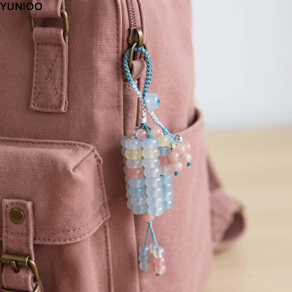 Crystal Beads Corn Pendant Material Bag Flat Shape Multicolor Wheel Crystal Corn Phone Chain Smooth Surface Hand Weaving
