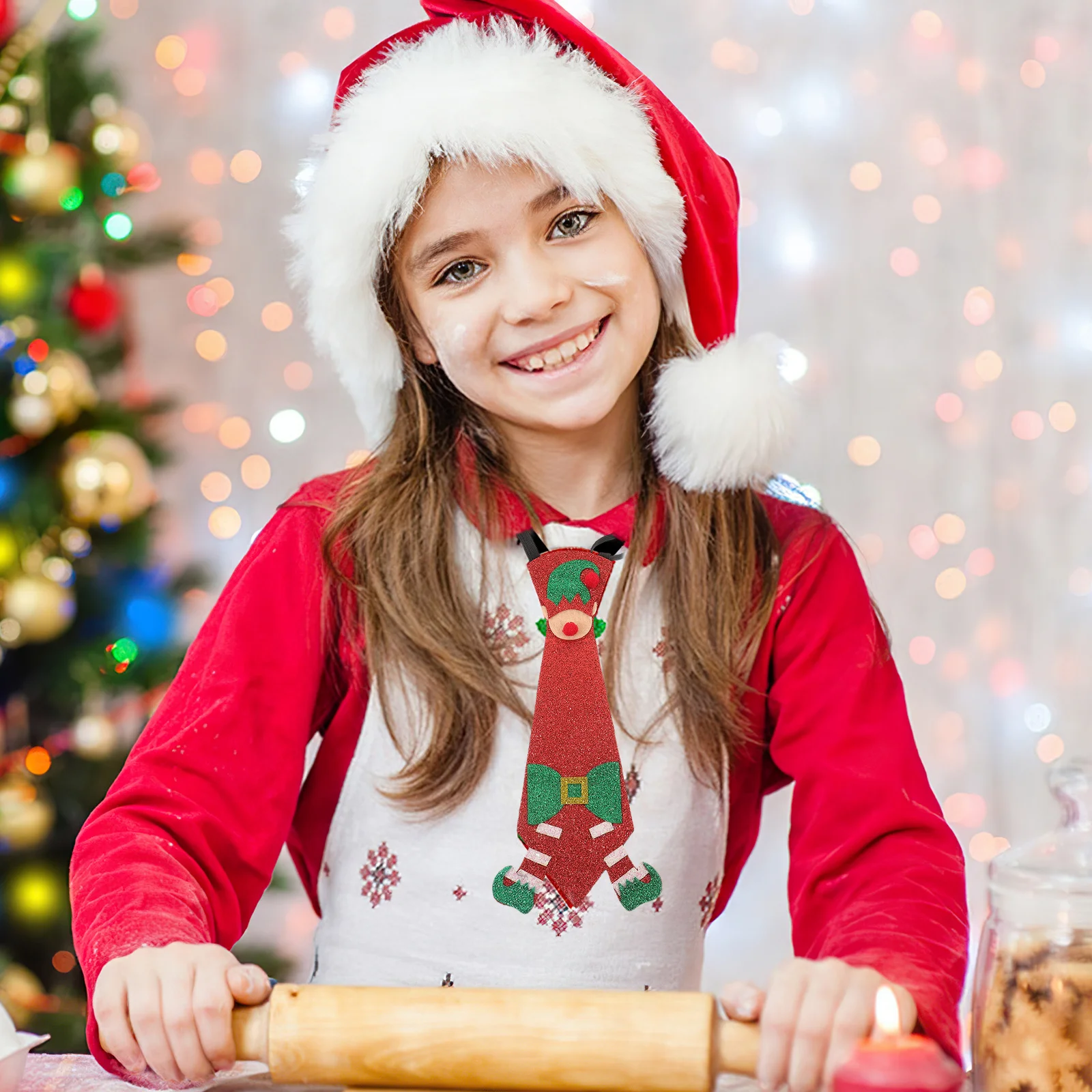 3 قطع ربطات عنق عيد الميلاد اللامعة ورأى حفلة عطلة التعادل الزخرفية عيد الميلاد تأثيري رابطة عنق للرجال لوازم حفلات عيد الميلاد #5