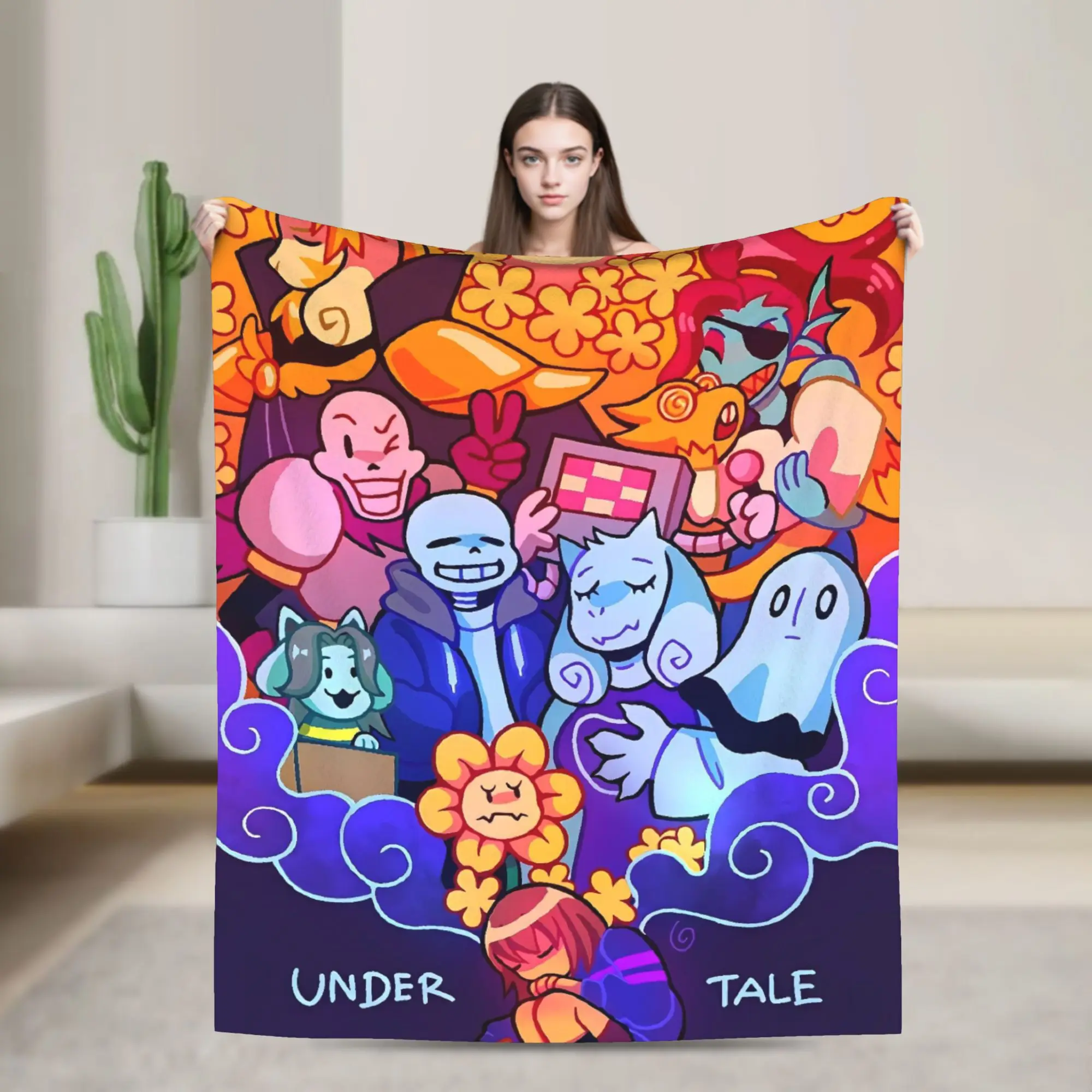 Deltarune Warm Soft Blanket Game Children Plush Throw Blanket Graphic Living Room Flannel Bedspread Sofa Bed Cover
