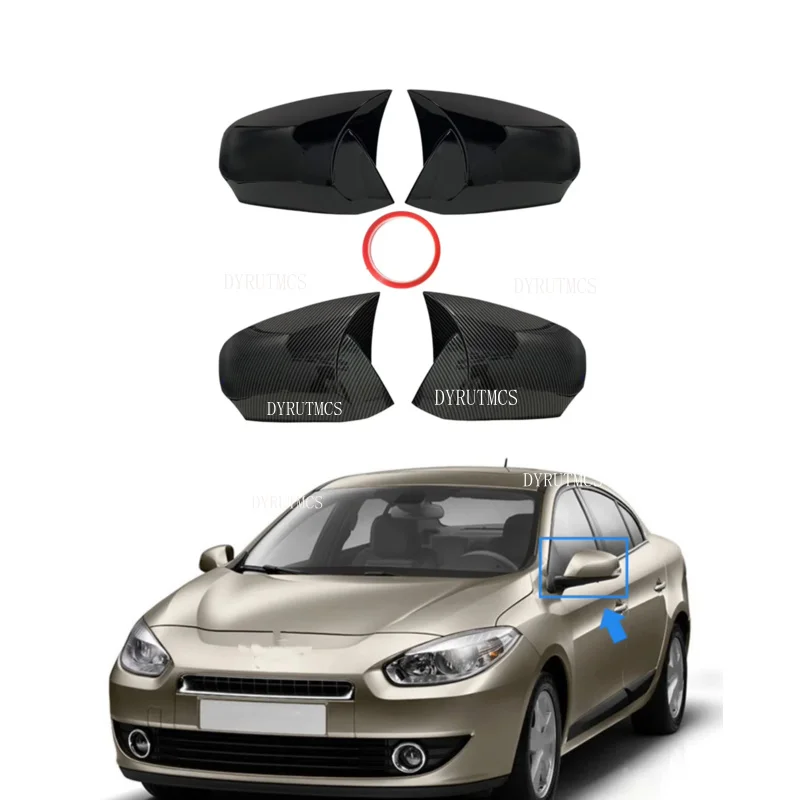 Car Rearview Side Mirror Cover Fit For Renault Fluence 2011 2012 2013 2014 2015  Wing Cap Exterior Door Housing Shell Trim