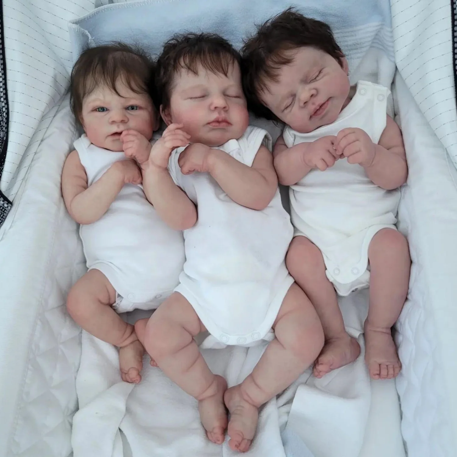 3D Skin With Visible Veins Vinyl Limbs Cloth Body 48 CM Asleep Reborn Baby Doll Toy For Girl Cute Baby Newborn Doll