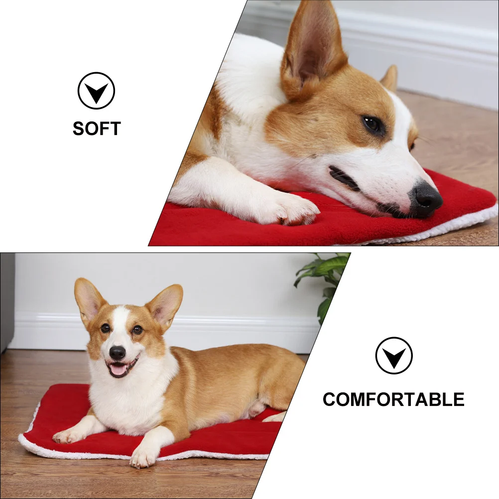 

Pet Mat Christmas Design Embroidered Deer Warm Bed for Pets Soft Thickened Sleeping Pad Comfortable Indoor Use