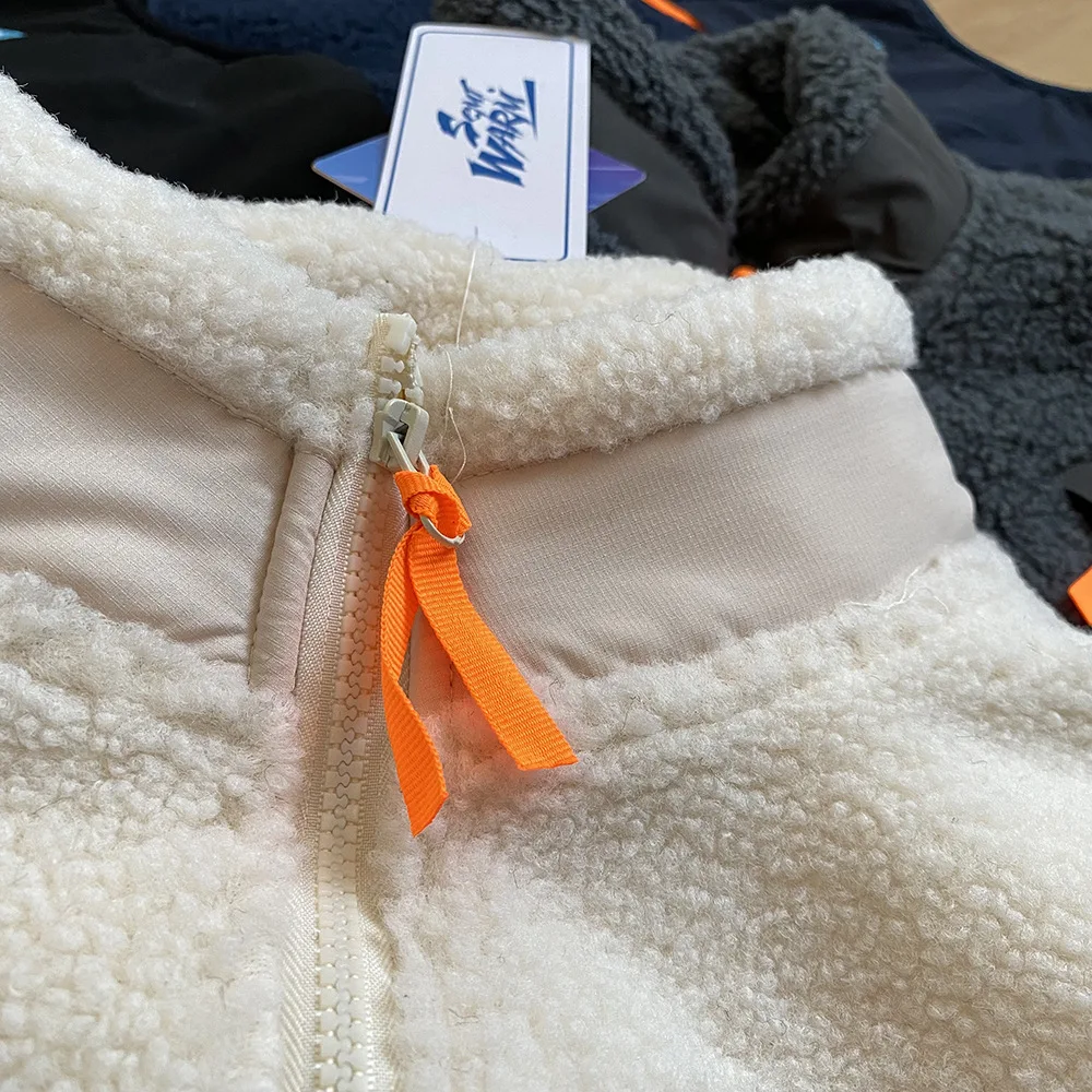 Outdoor Autumn and Winter Men's Cycling Sports Leisure and Hiking Lambskin Plush Stand-up Collar Granular Fleece Composite Vest