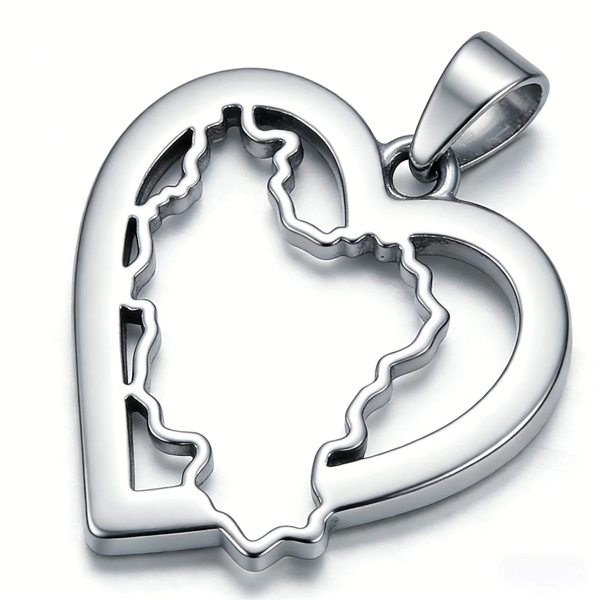 Fnixtar Custom 100pcs 20mm Stainless Steel Heart Round Disc Olive Branch Iran Map Pendant for Necklace Jewelry Accessories