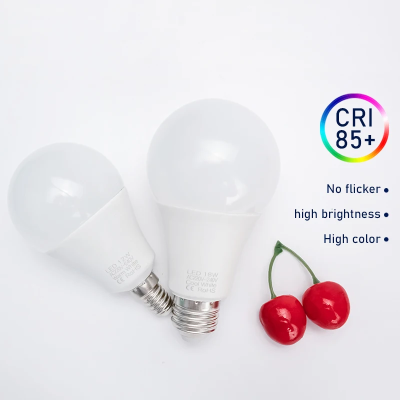 LED Bulb Lamps E27 E14 220V 3W 6W 9W 12W 15W 18W 20W 24W Led Light Bulbs Real Power Lampada Living Room Home Indoor Led Bombilla