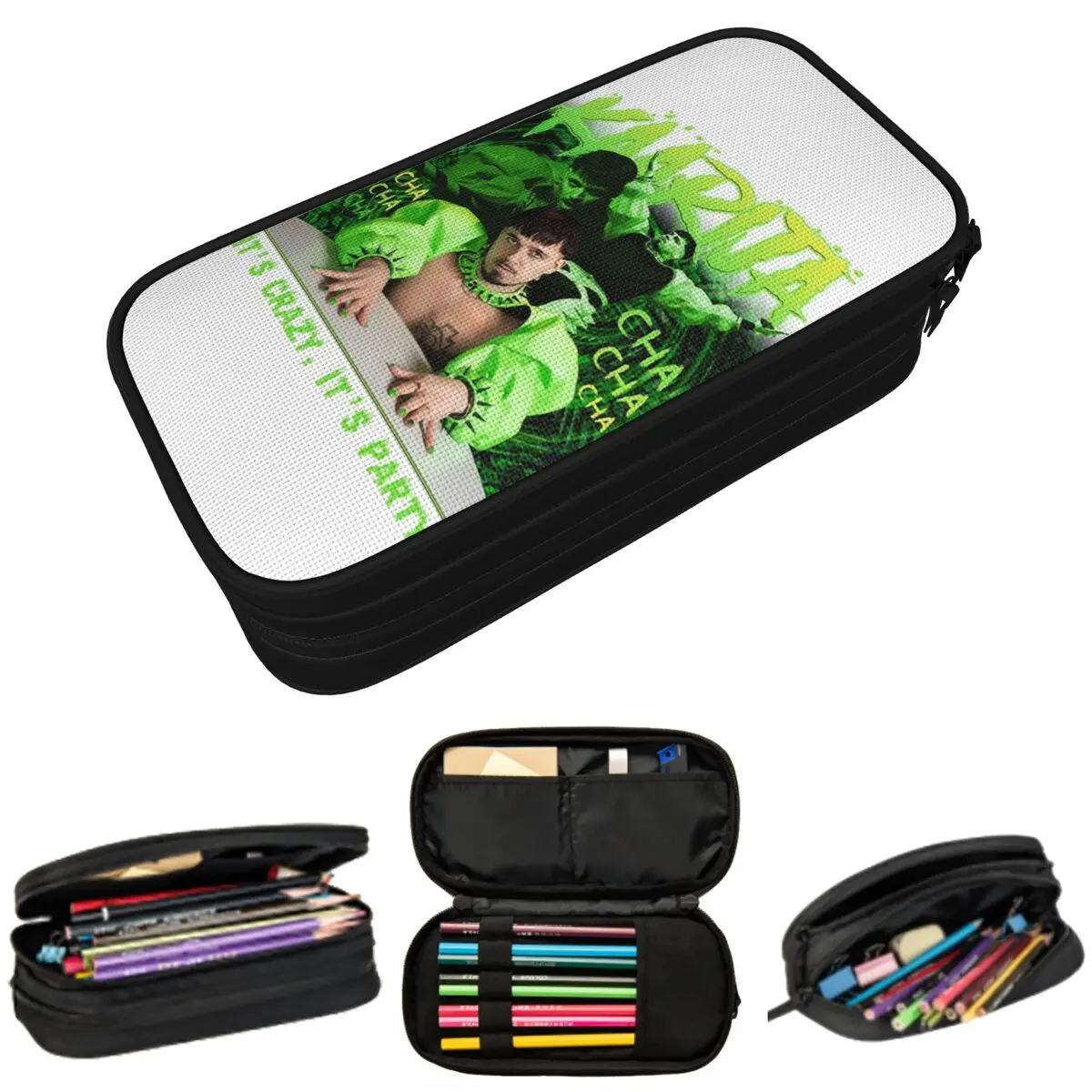 Kaarija Cha Cha Eurovision Song Contest Estuches para lápices Bolsas para bolígrafos de gran capacidad Estuche para lápices para niños y niñas estudiantes