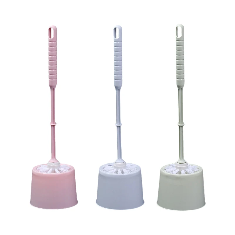 Toilet Cleaning Toilet Brush With Base Set Household Long Handled Toilet Brush Plastic Round Head Non Dead Corner Toilet Brush