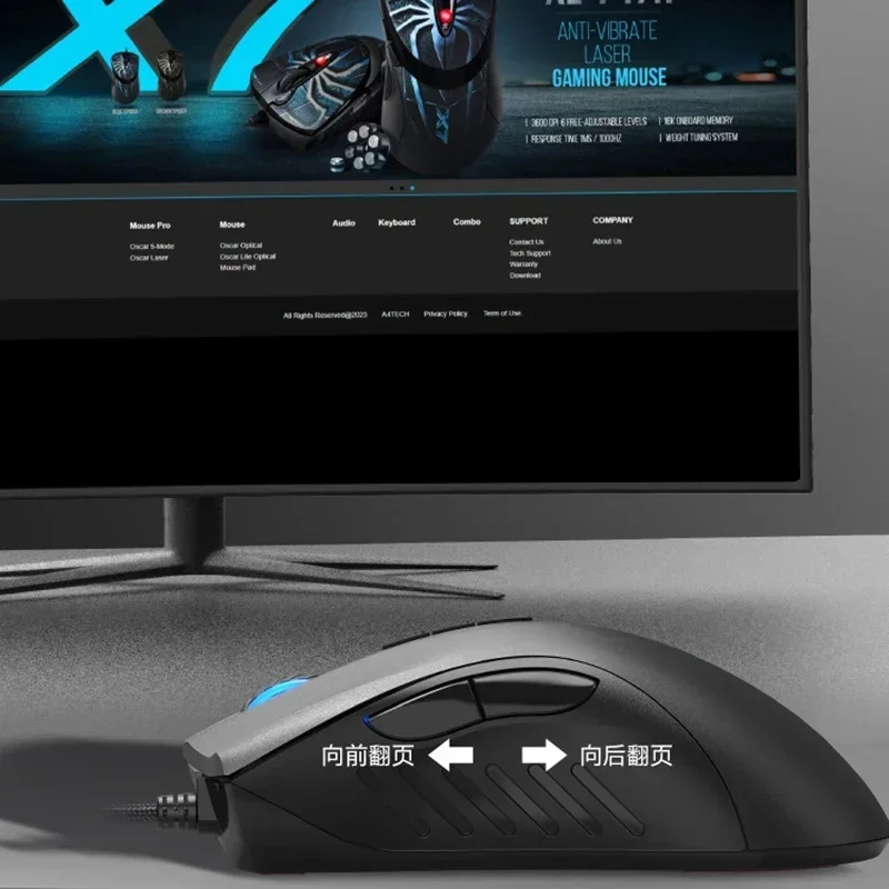 Imagem -02 - Wired Gaming Mouse 4000dpi Rgb Low Delay Ergonomic Fps Gamers Laptop Computador Escritório pc Acessórios A4tech-bloody x7