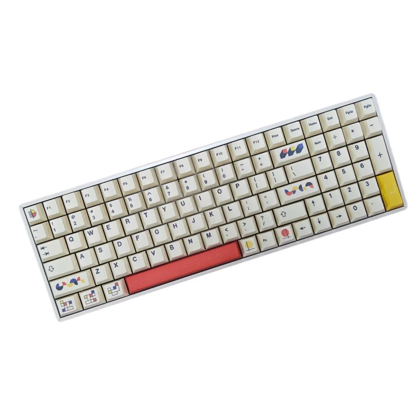 146 keys Mondrian red, yellow and blue color matching Cherry Profile blue keycaps pbt compatible Keyboard key caps  키캡