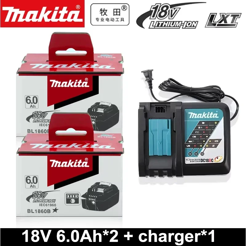 100% originele Makita BL1860B 18V 6.0Ah accu met LED-stroomindicator, verlengde gebruiksduur voor LXT snoerloze gereedschappen