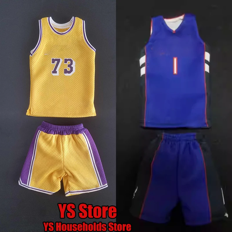 1/6 Basketball Player Mini Jersey Shirts Shorts Accessory for 12