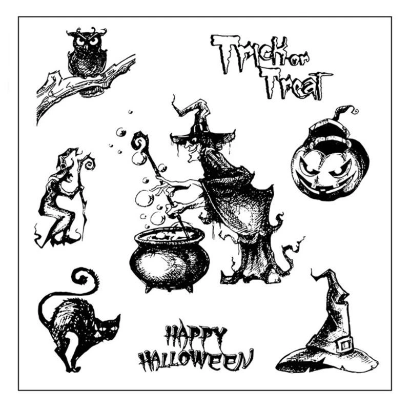 

Valentine's Day Halloween Gift Clear Stamps Silicone Sheet Seal for Cards Making