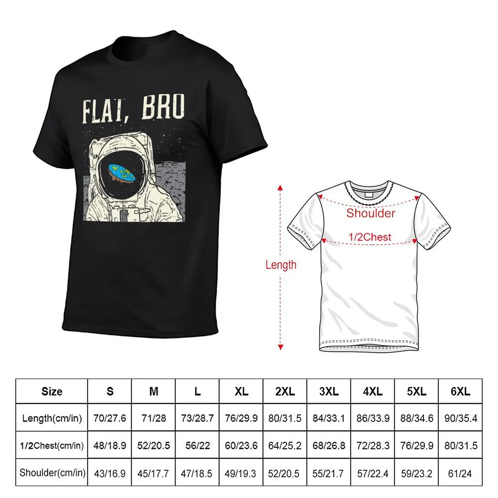 Flat Bro Astronaut Space Funny Earth Conspiracy Theory T-Shirt man clothes vintage anime shirt heavyweight t shirts for men