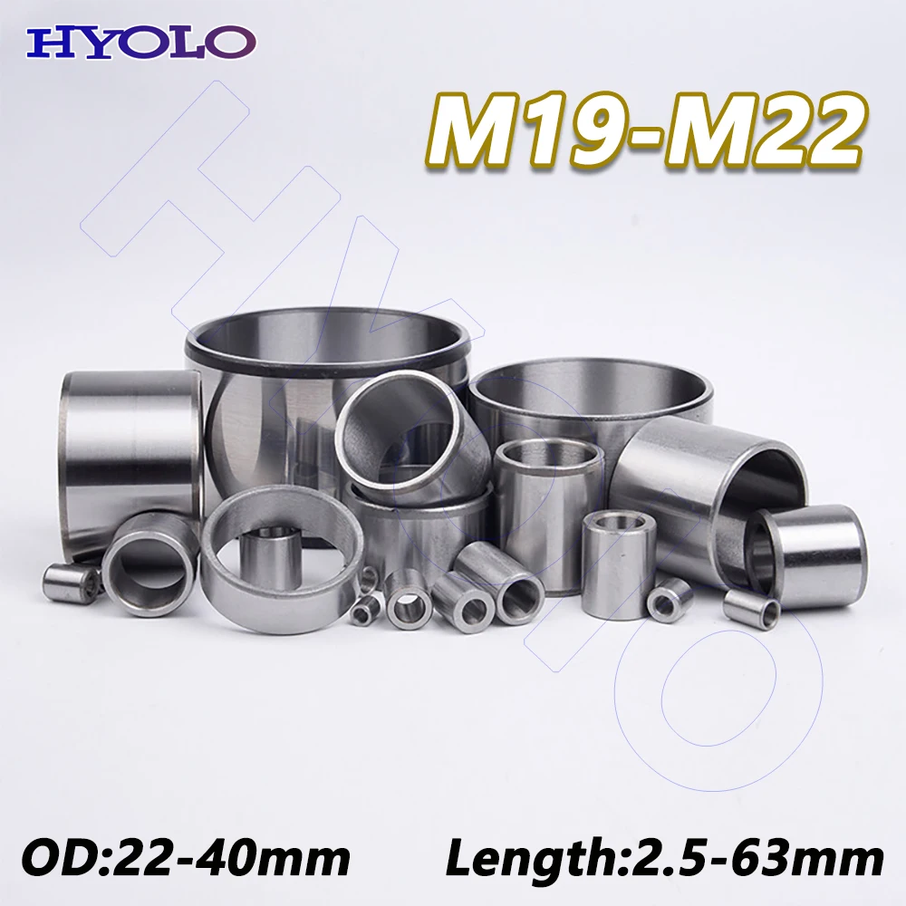 Wear Resistant Bearing Steel Shaft Sleeve M19-M22 Unthreaded Hollow Spacer OD 22-40mm Length 2.5-63mm