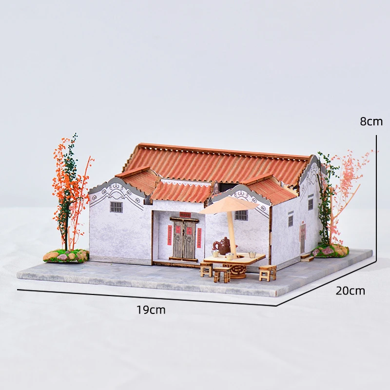 DIY Wooden Doll Houses Miniature Building Kits with Furniture Led Lights Chinese Ancient Casa Dollhouse Toys for Adults Gifts