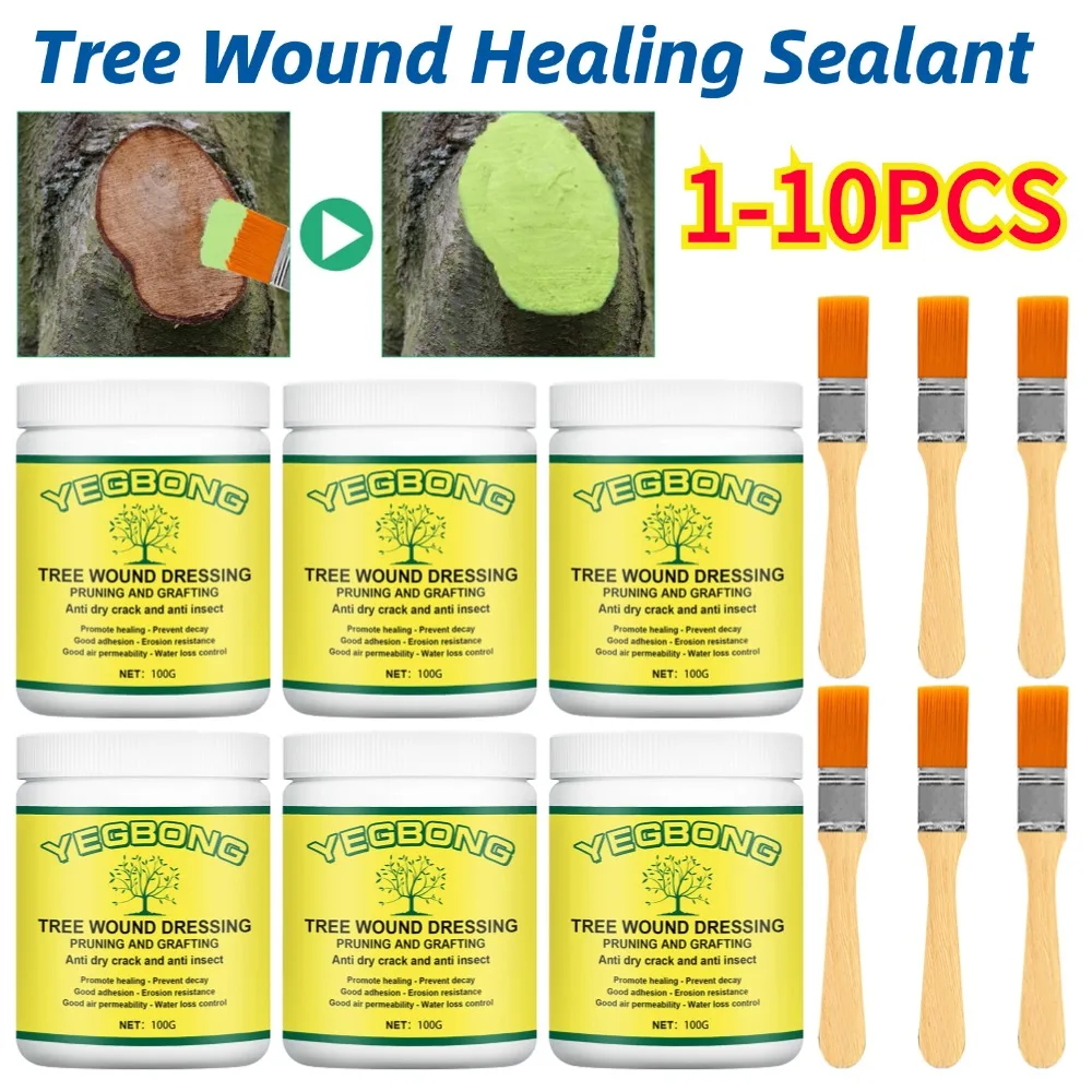 

1-10Pcs Tree Wound Dressing Tree Bonsai Wound Pruning Sealer Plant Cut Paste Pruning Compound Plant Healing Sealant with Brush