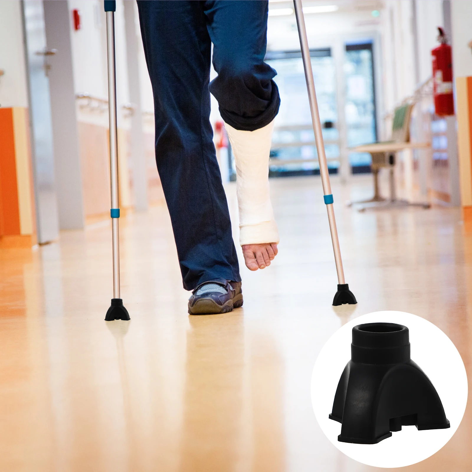 

2pcs Anti Slip Rubber Feet Covers Trekking Poles Durable Tips Protector Heads Crutch Foot Pads Hiking