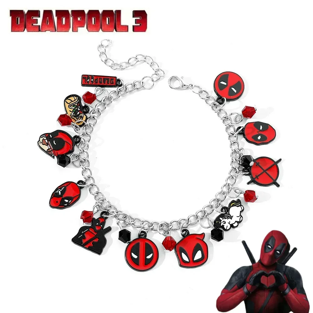 Hot Selling Marvel Deadpool 3 Wolverine Pendant Bracelet Film and Television Characters Creative Bracelet Jewelry Wholesale