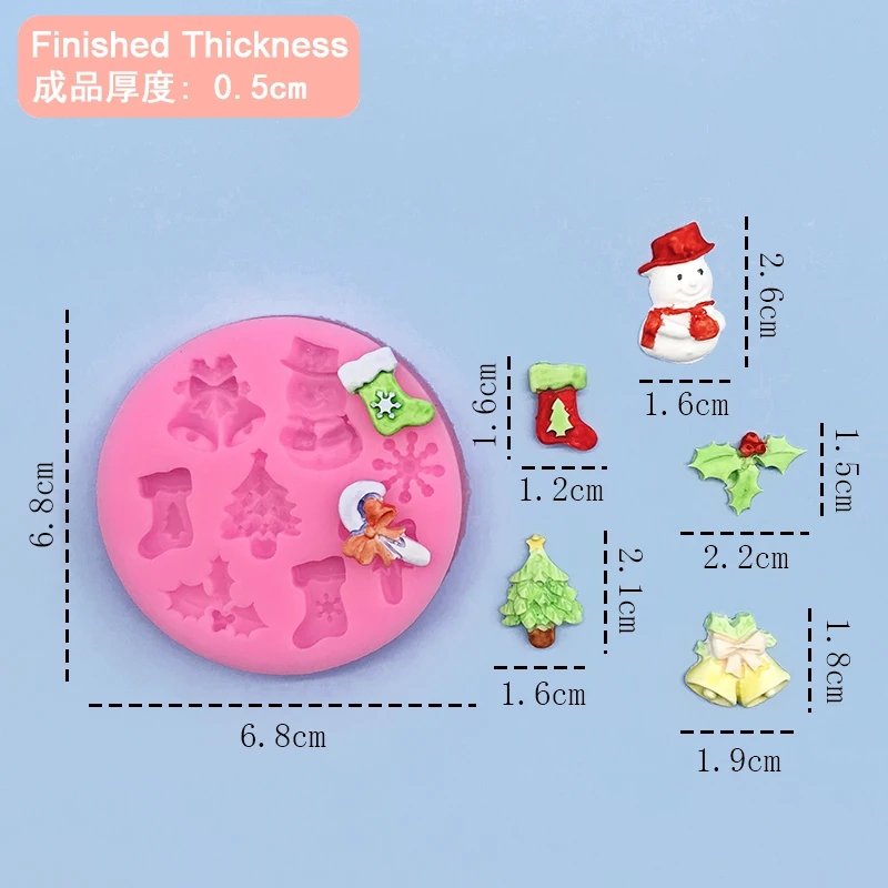 Food Grade Candy Chocolate Making Christmas Tree Bell Snowflake Silicone Mold Cake Decorating DIY Cookies Gumpaste Moulds