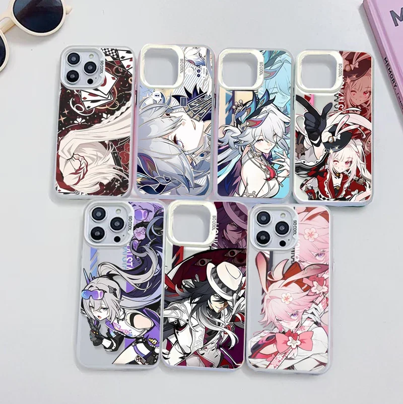 Case For Samsung Galaxy A73 A33 A51 A31 A21S A72 A22 A12 A13 A05S A23 M15 M36 S21 S22 Ultra Honkai Star Rail Game Silver Cover