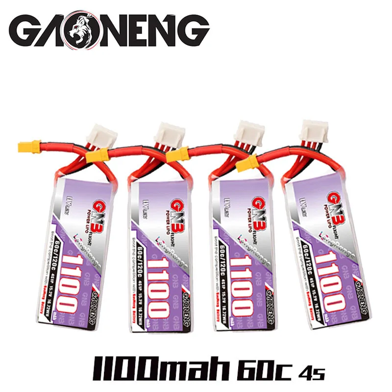 

GNB 15.2v 1100mAh Rechargeable Battery For RC Helicopter Quadcopter FPV Racing Drone Spare Parts HV 60c/120c 4s Lipo Battery