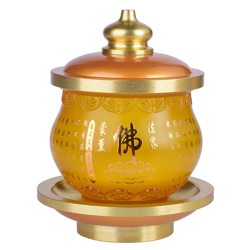 

13cm Buddha Glass Heart Sutra Holy Water Cup Buddhist Water Purification Cup