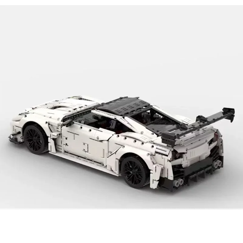 Building Block MOC Sports Car GTR35 Static Racing Car Construction Ratio 1:8 Model 3827PCS Children Birthday Gift Christmas Toy