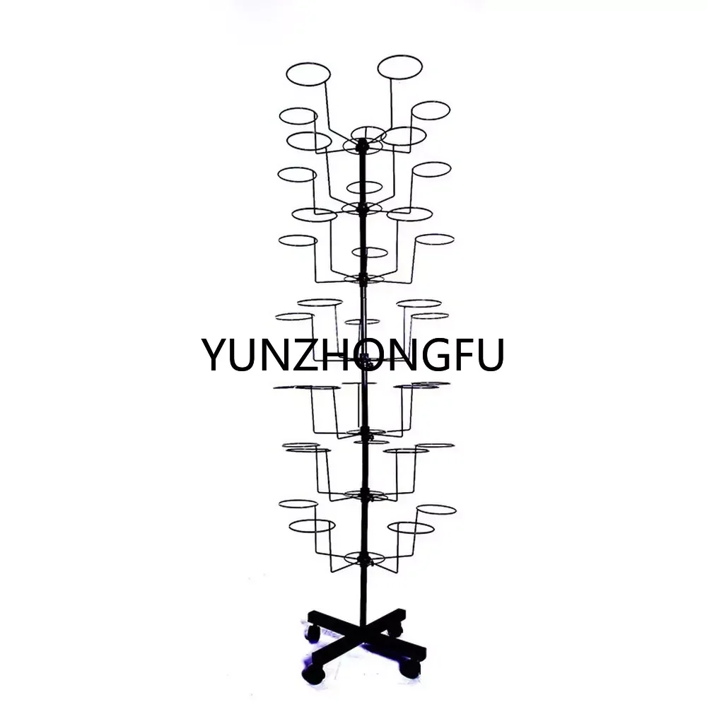 Hat Racks, Rotating Metal Hat Display Stand, 7 Tier Cap Displayer with 35 Metal Hooks