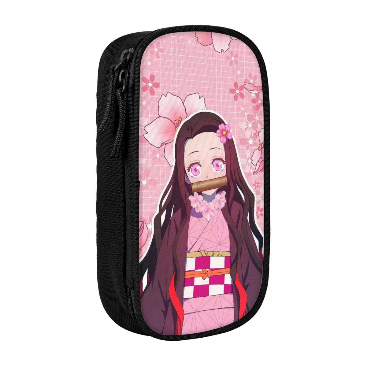

Demons Slayers Anime Nezukos Pencil Case Portable Pencil Bag Girls Canvas Fashion Back To School Pencil Cases Graphic Supplies