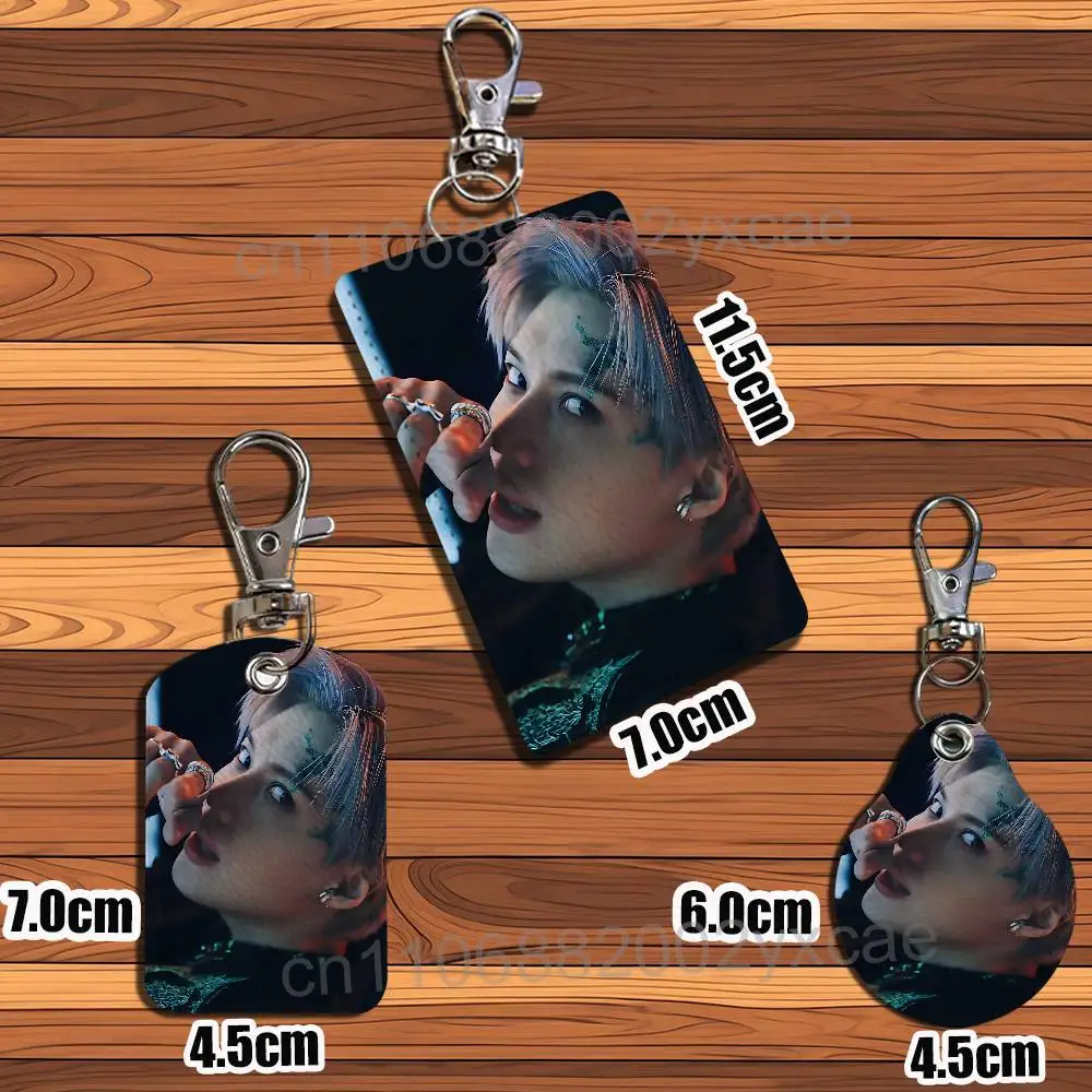 Think of You IDEA TAEMIN Leather Keychain Badge Holder with Lanyard - ID/Access Card Holder, Key Ring Accessory, Gift Option image 4