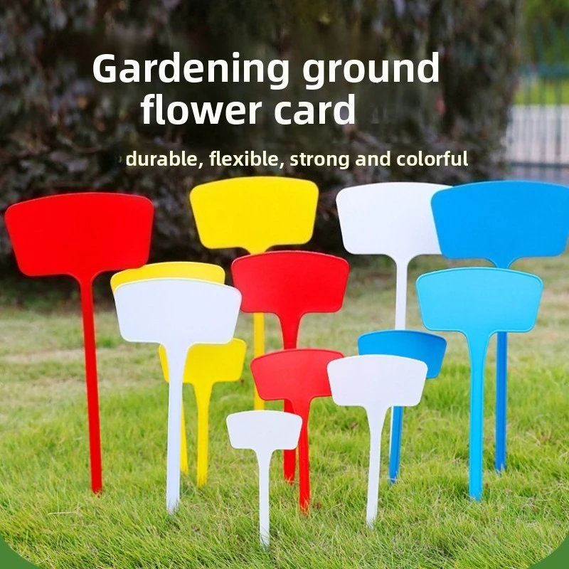 Slanted Angle Plant Labels, Waterproof PVC Garden Markers with Stakes, Nursery Seedling Vegetable Herb Sign Tags for Outdoor