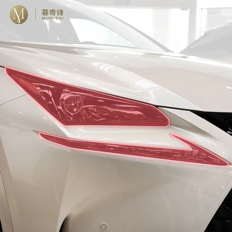 

pre cut car exterior headlight scratch resistant TPU protective film transparent/smoked black refit For Lexus NX 14-2021