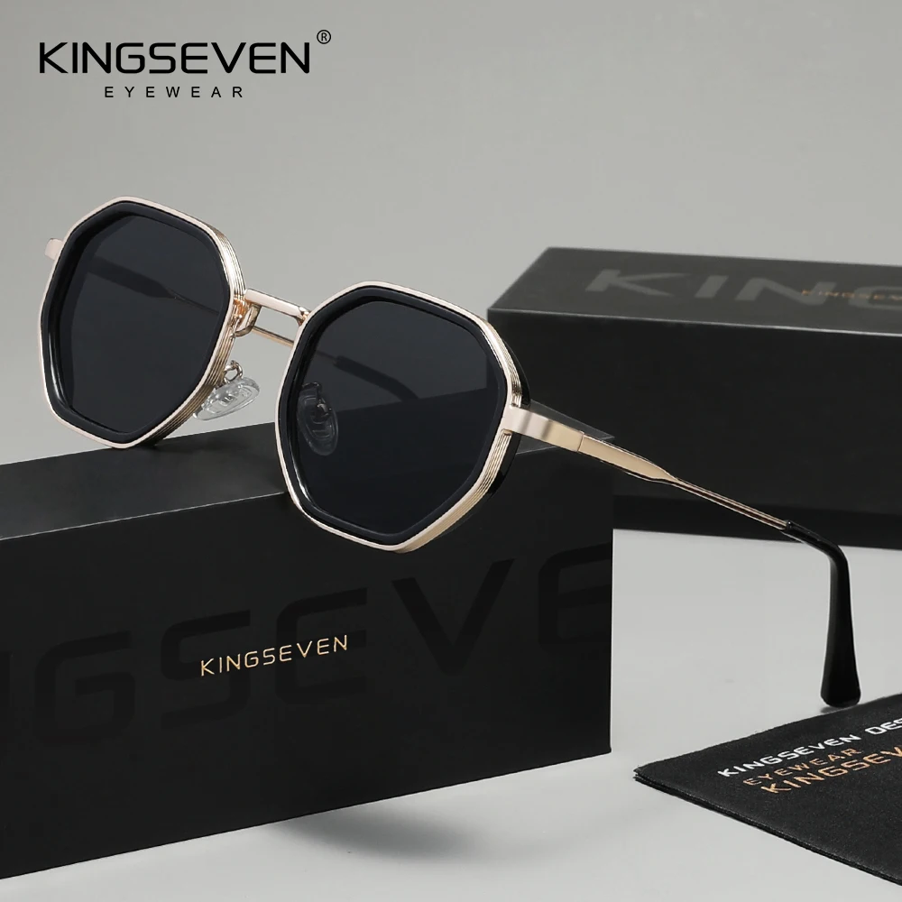 KINGSEVEN All-Match Premium Retro UV400 Sunglasses Luxury Delicate Eyewear For Daily Wear Fishing Island Vacation