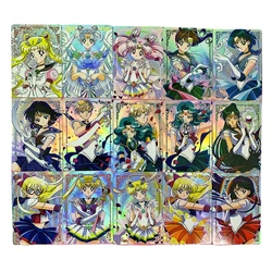 15 pz/set Sailor Moon Chibiusa Tsukino Usagi personaggi di animazione rifrazione Flash Card Anime Classics Game Collection Cards Toy