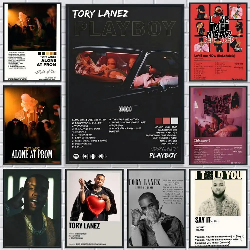 T-Tory L-Lanez Hot Rapper Poster, HD-Druck, personalisiertes Leinwand-Wandbild, Kunstposter, Fotos für Wohnzimmer, Heimdekoration