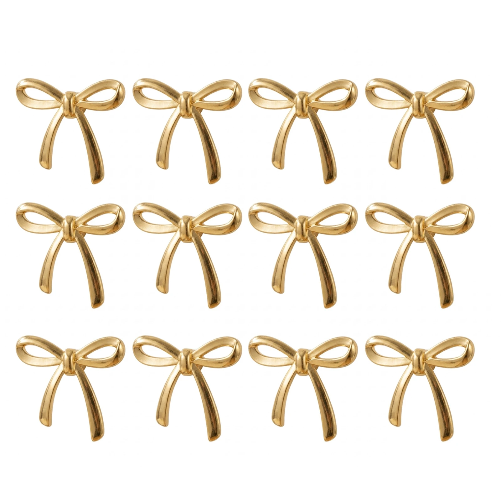 Homeowners Cabinet Knobs Bowknot Decorative for Bedroom Wardrobe Gold Zinc Alloy Drawer Pulls Luxury Furniture Hardware 12pcs