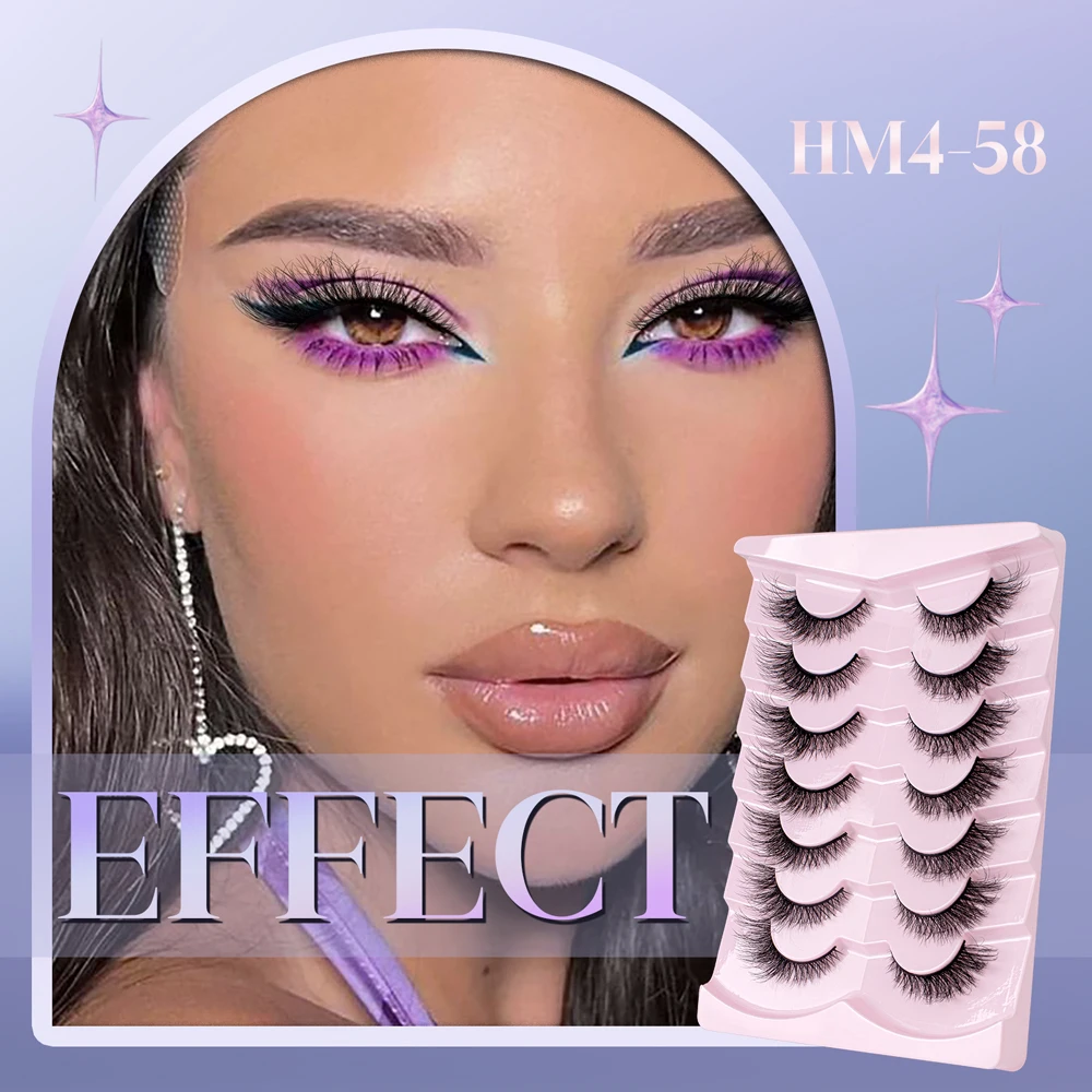 New Cat-Eye Mink Eyelashes Curled Winged Natural Realistic Messy End Eye Elongated Thick False Eyelashes Soft Fake Eyelashes