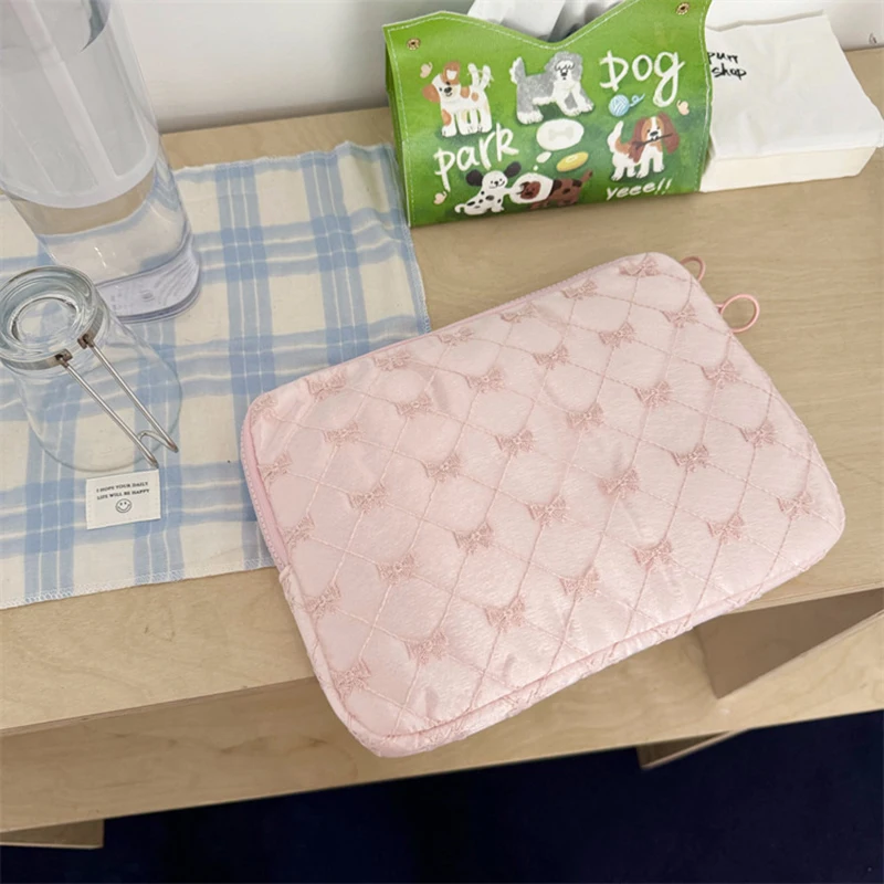 Bowknot Soft Laptop Sleeve Bag For Macbook For Ipad Pro For Thinkpad Lenovo HP ASUS Dell Notebook Computer PC Protective Cover