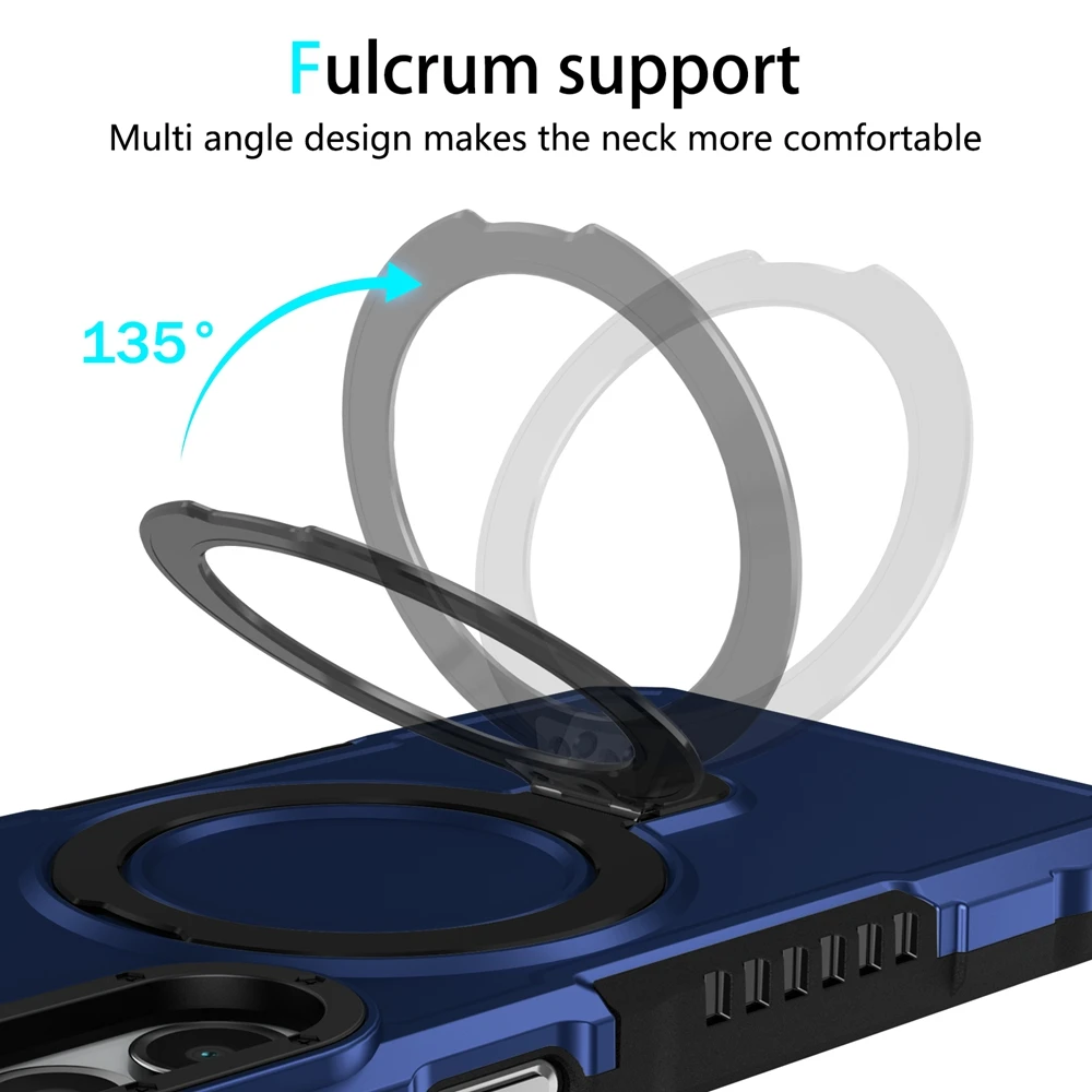 Luxuriöse Panzer-Halterungshülle für Samsung Galaxy A03S A05 A06 A13 A15 A16 A22 A23 A24 A32 A33 A35 A52 A55 mit Ringhalter und Standfunktion – Detail 15