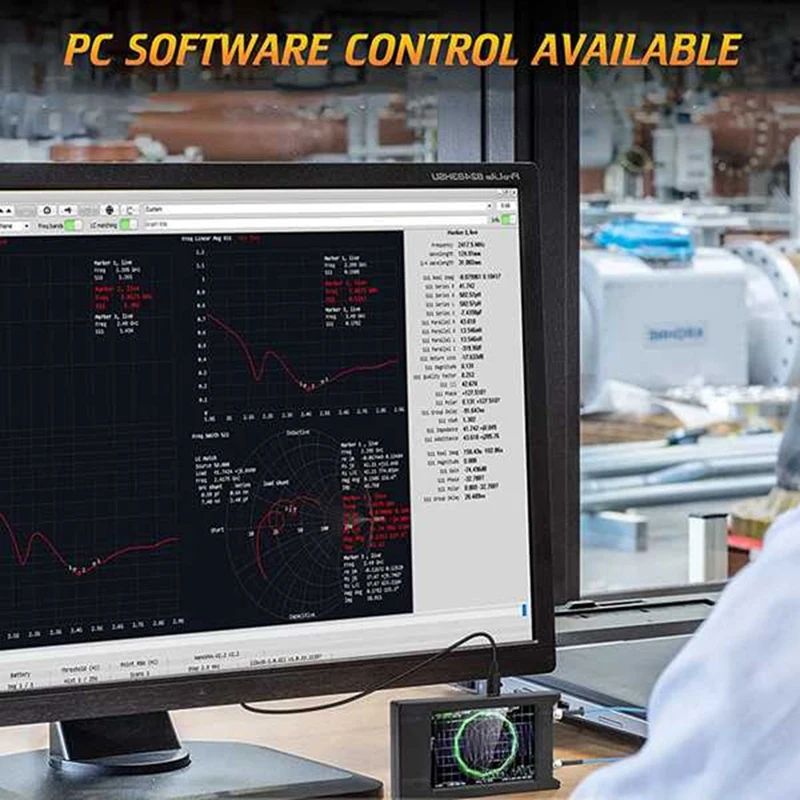 Nanovna 50Khz-6.3Ghz Vector Network  Analyzer 4In Measure S Parameters HF VHF UHF SWR Phase Delay For Smith Chart