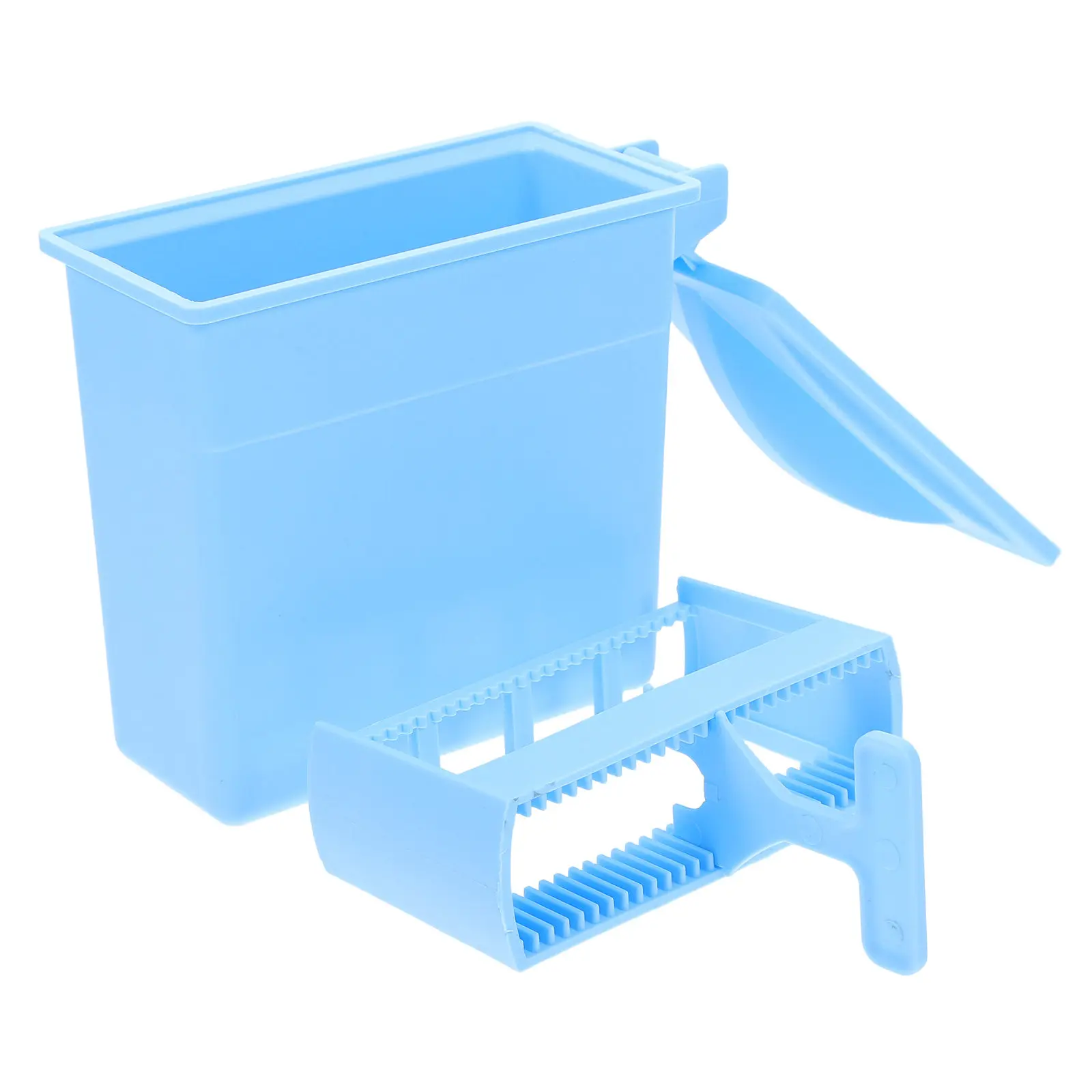 1Set Laboratory Slide Holder Blue Staining Jar Rack Efficient Microscope Slide Storage Stand High Capacity Research Lab