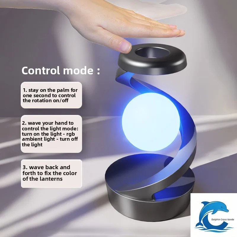 Applicable to360° Rotating Floating RGB Lamp, Wireless Fast Charging Bedside Night Light
