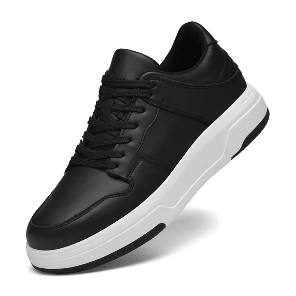 Casual Genuine Leather Inner Height Increase Men Shoes 6CM Invisible Increasing Thick Sport Shoes Outdoor Sneakers Big Size 45