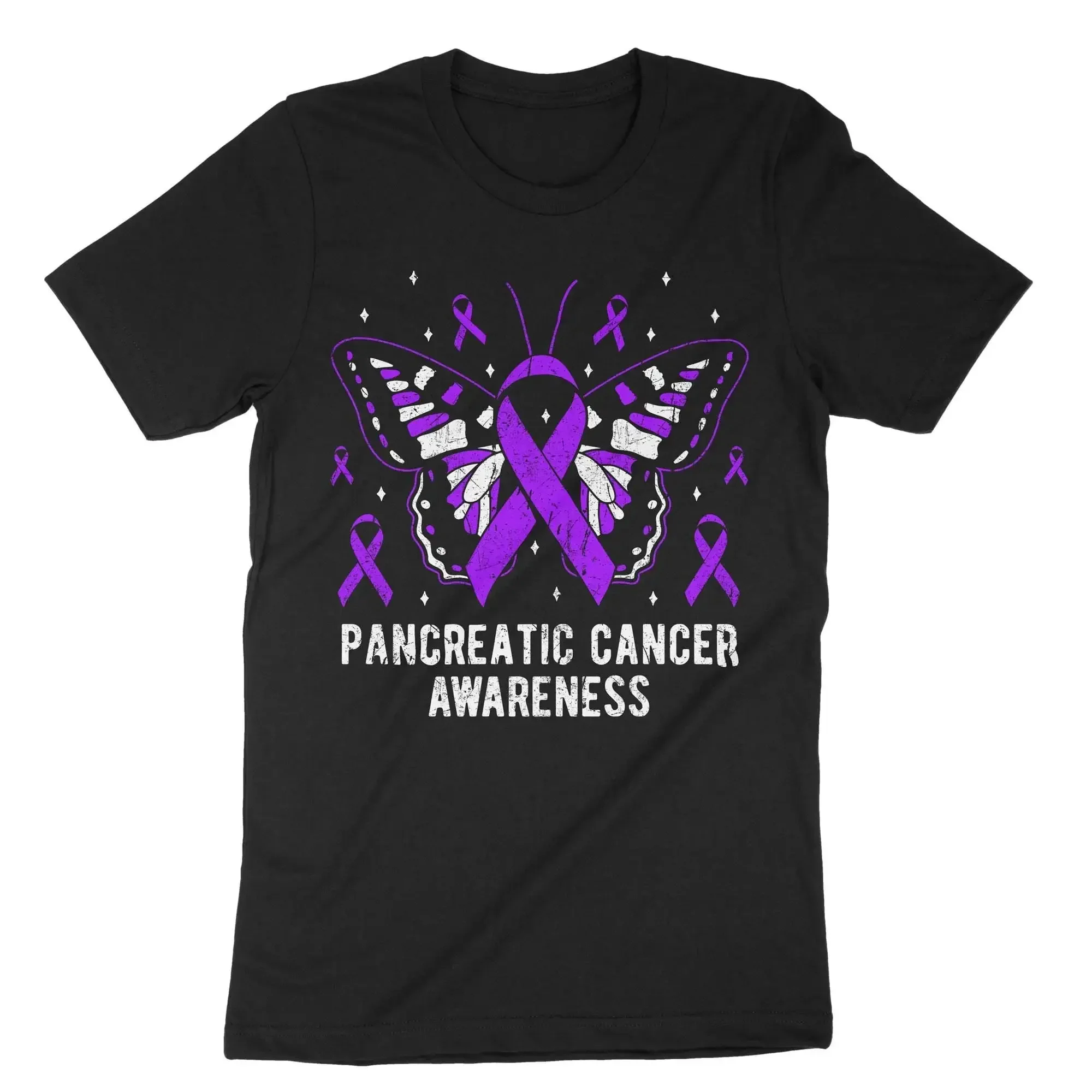 Pancreatic Cancer Awareness T Shirt Wear Purple Ribbon Pancreas Tumor Get Well Soon Hospital Care Package Adenocarcinoma