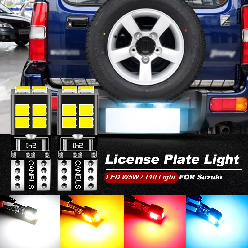 Éclairage de plaque d'immatriculation LED, 2 pièces, pour Suzuki Jimny, accessoires 1998-2017 2005 2006 2007 2008 2009 2010 2011 2012 2013 2014 2015 2016