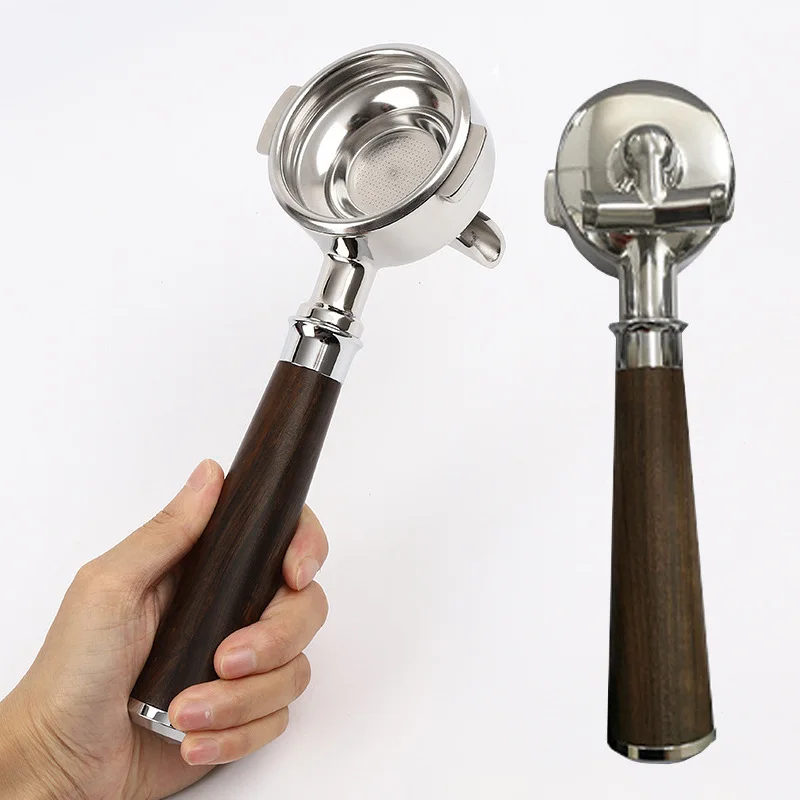 

54mm Coffee Bottomless Portafilter For Barsetto Coffee Machine Filter Basket Replacement Espresso Machine Wood Bottomless Handle