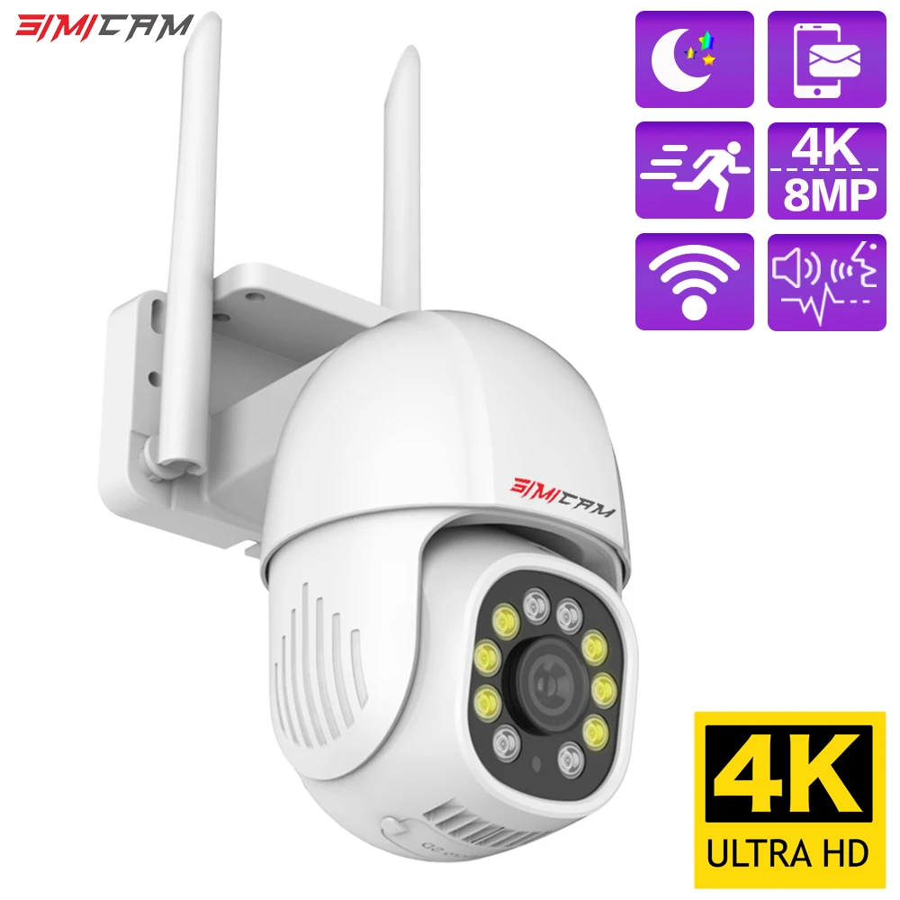 

4K Wirelesss Surveillance Cameras With Wifi Out door Smart Motion Tracking 2 Way Audio 8MP Double Light Color Night vision P2p